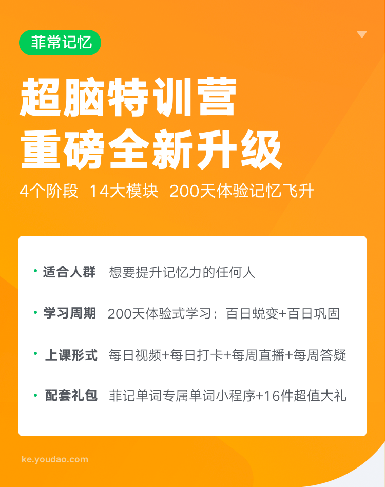 一周体验福利菲常记忆超脑特训营10期