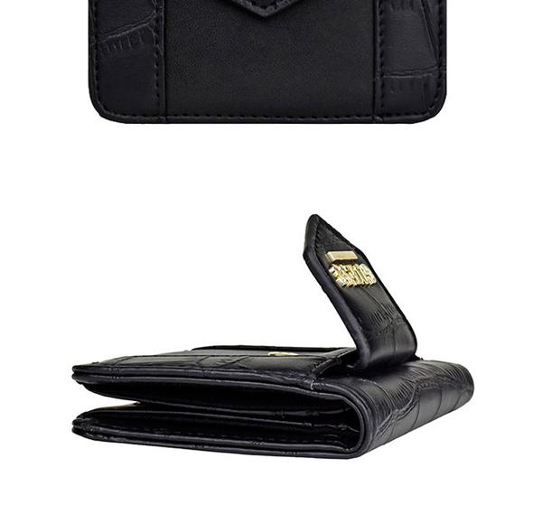 GUESS 盖尔斯 鳄鱼皮纹 金属LOGO 短款折叠