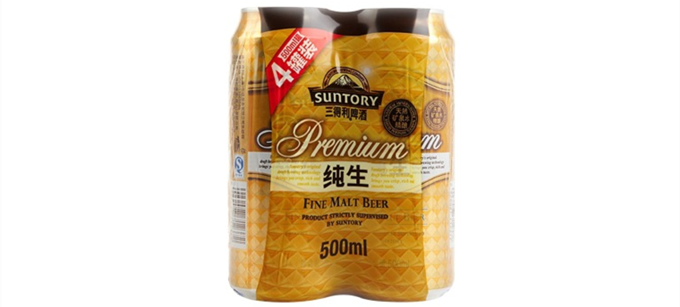 这款suntory三得利啤酒9度纯生啤酒采用天然矿泉水,麦芽,大米,酒花